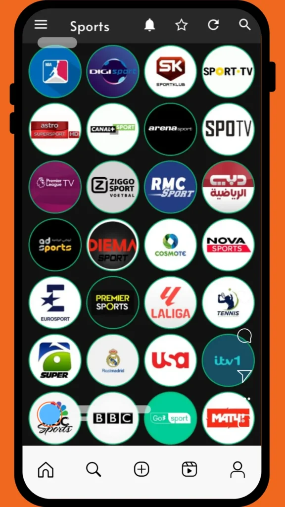 All Sports Channels Of CricFy TV APK